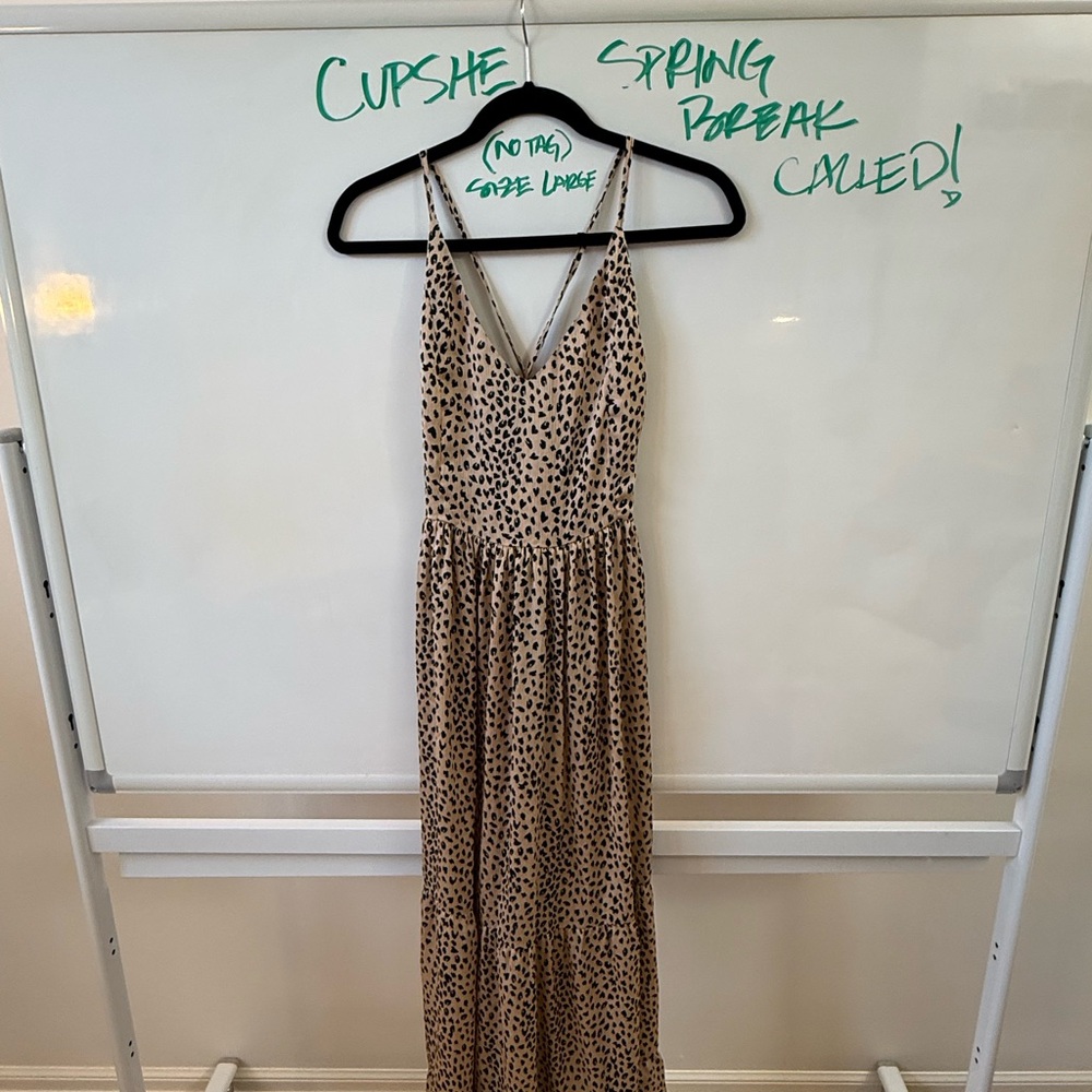 Cupshe Beige & Black Leopard Print Maxi Dress